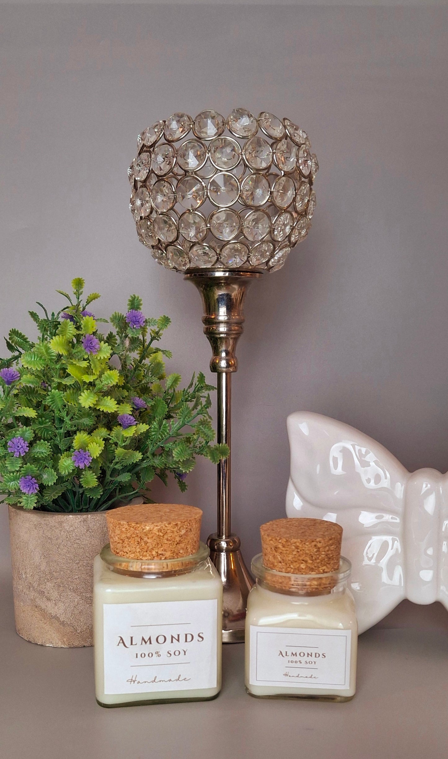 Soy wax candles in cork glass
