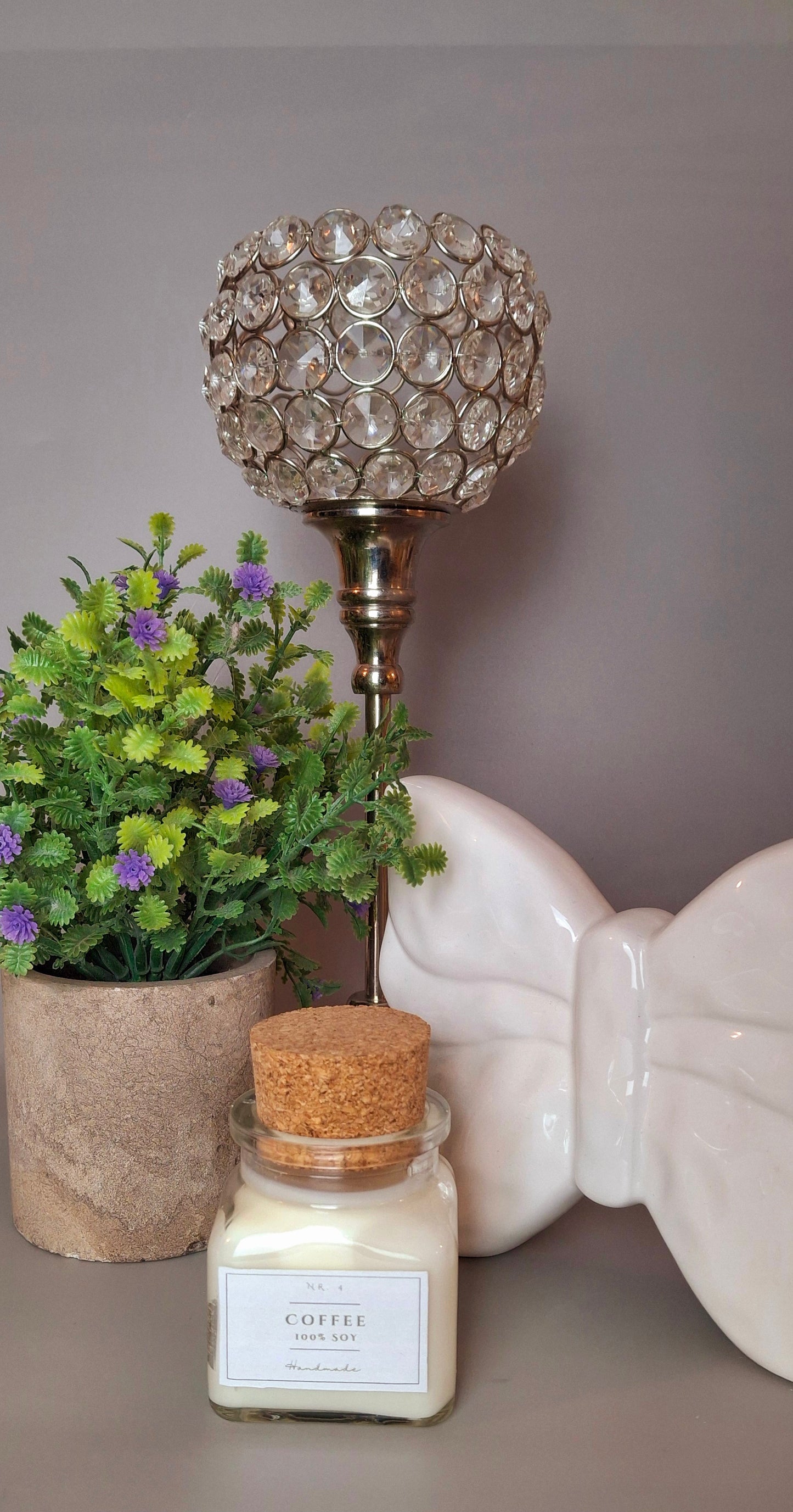 Soy wax candles in cork glass