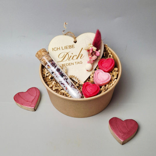Valentinstags Geschenkkorb, Geschenk zum Valentinstag