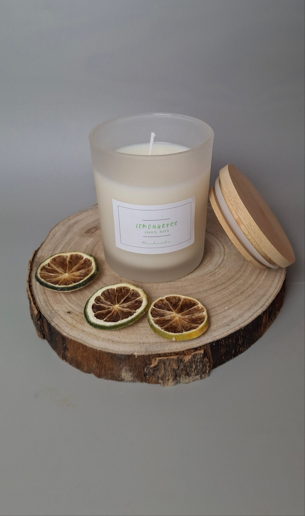 Soy wax candles in cork glass