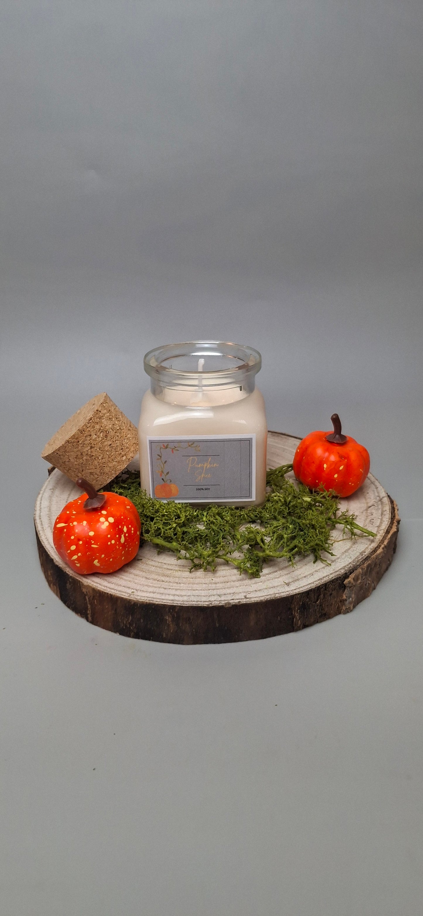 Soy wax candles in cork glass