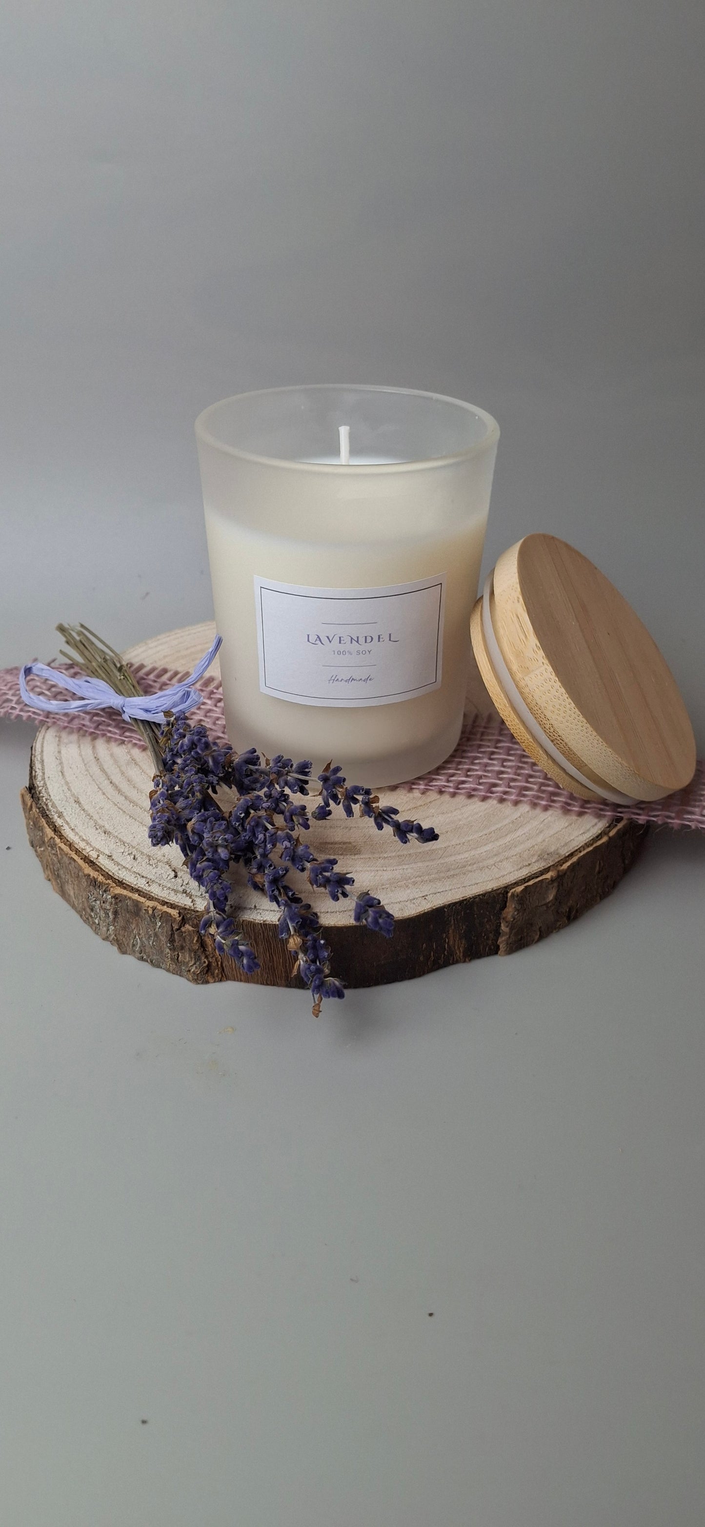 Soy wax candles in cork glass
