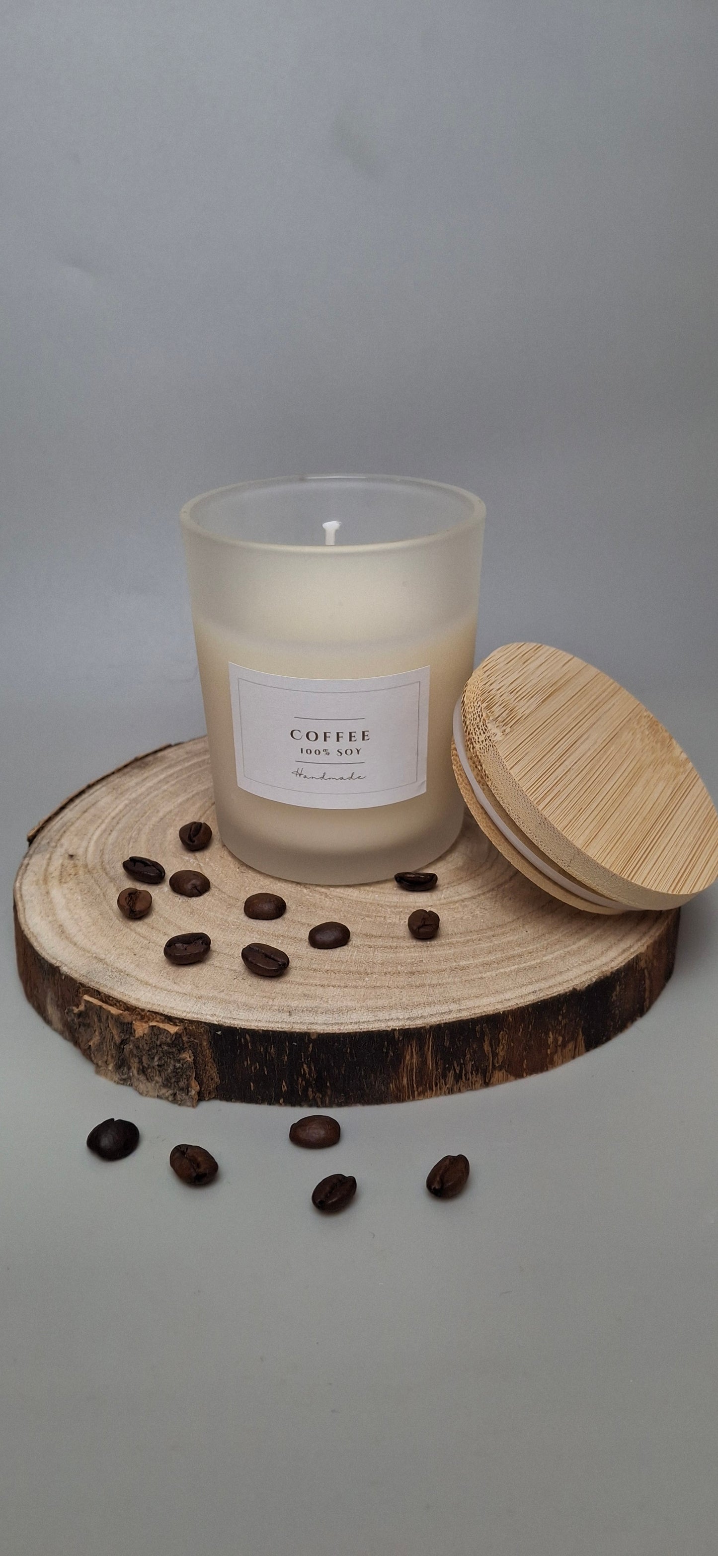 Soy wax candles in cork glass