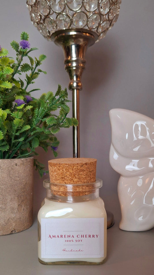Soy wax candles in cork glass