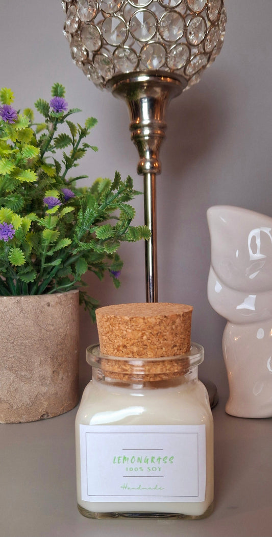 Soy wax candles in cork glass